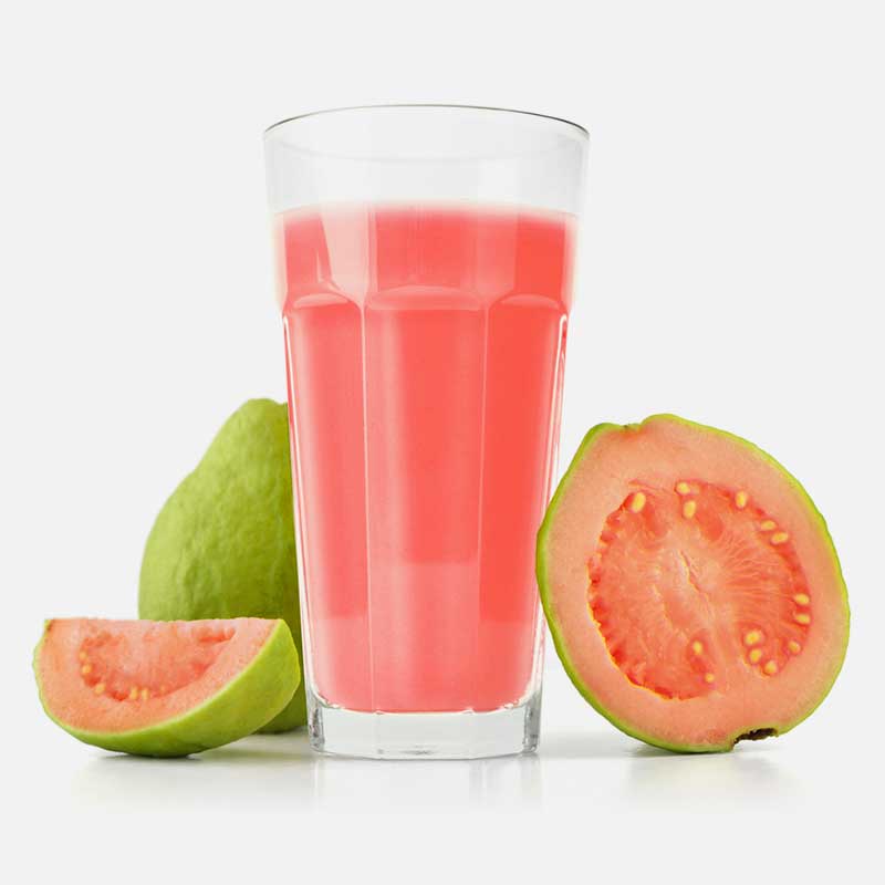 Guava Amrita Patra Psidium gujava svjež plod i sok u čaši